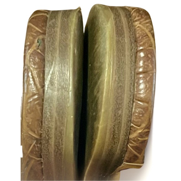 Elegant Brown & Yellow Slide Sandals with Textured Design - Picture 3 of 7